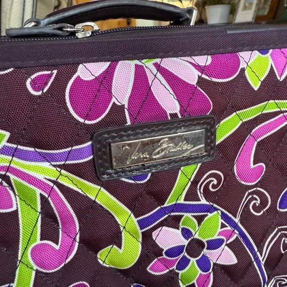 Vera Bradley Retired "Purple Punch" Purple Floral Suitcase - Purple, Brown - Picture 3 of 16